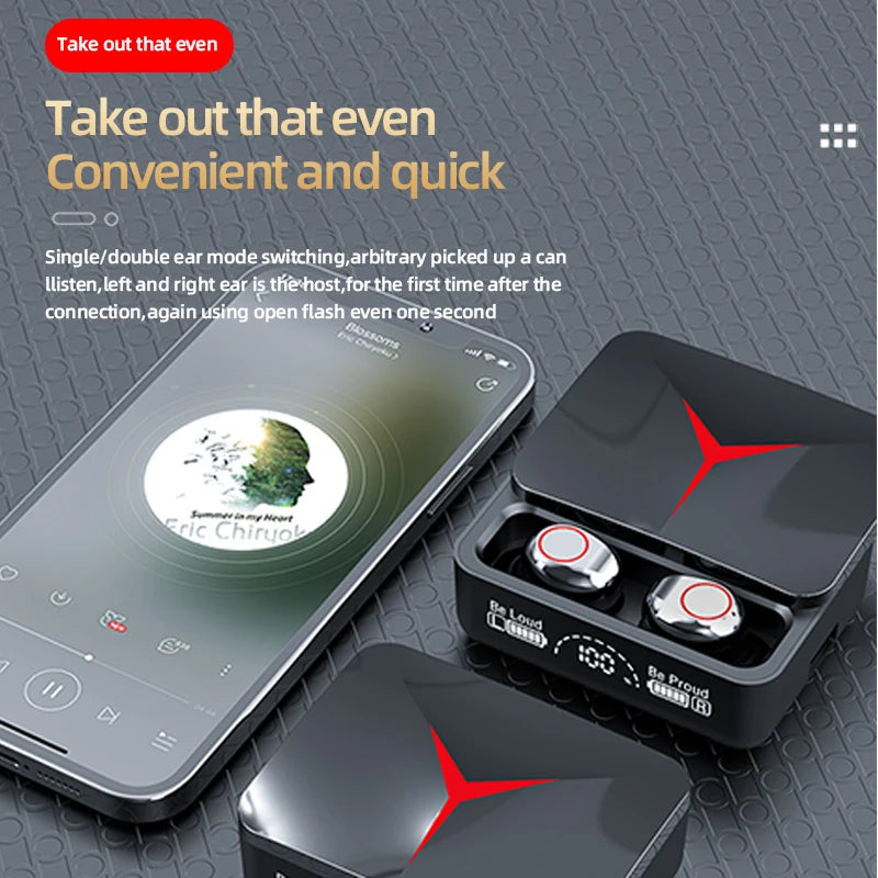 SonicSlide™ - Bluetooth 5.3 Wireless Earbuds with Slide Charging Case & Hi-Fi Audio