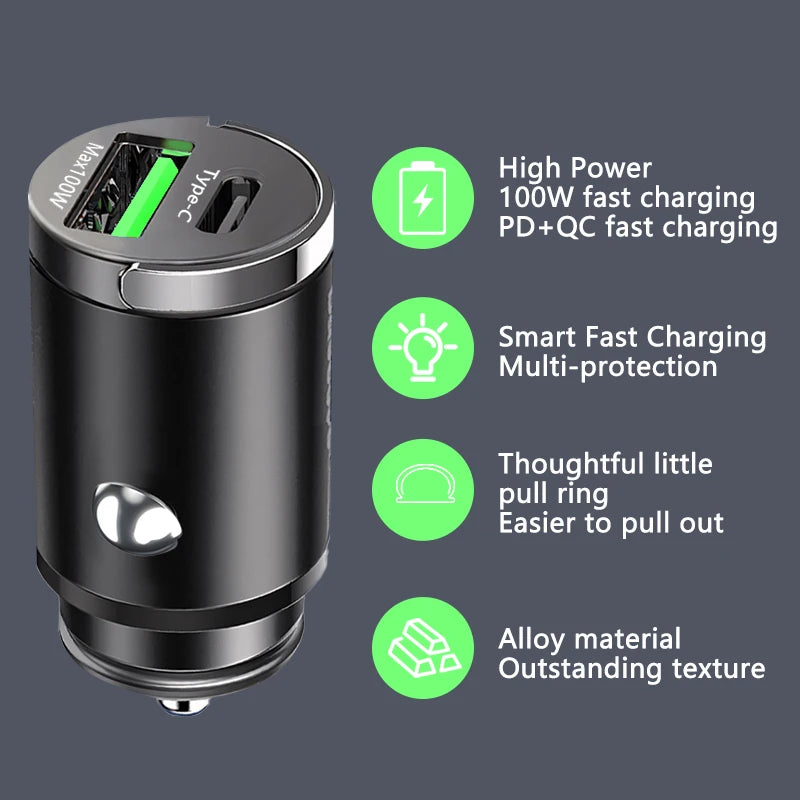 ChargePro™ - 100W Ultra-Fast Mini Car Charger