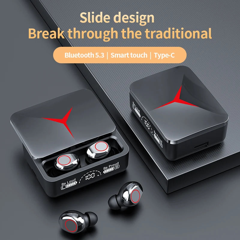 SonicSlide™ - Bluetooth 5.3 Wireless Earbuds with Slide Charging Case & Hi-Fi Audio