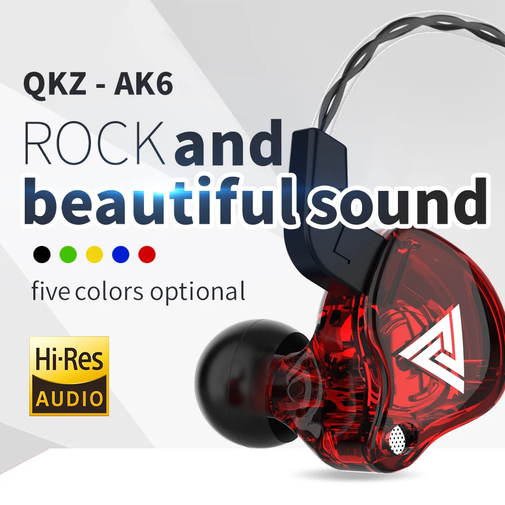 QKZ™ AK6 - HiFi Wired Earphones for Gaming & Music