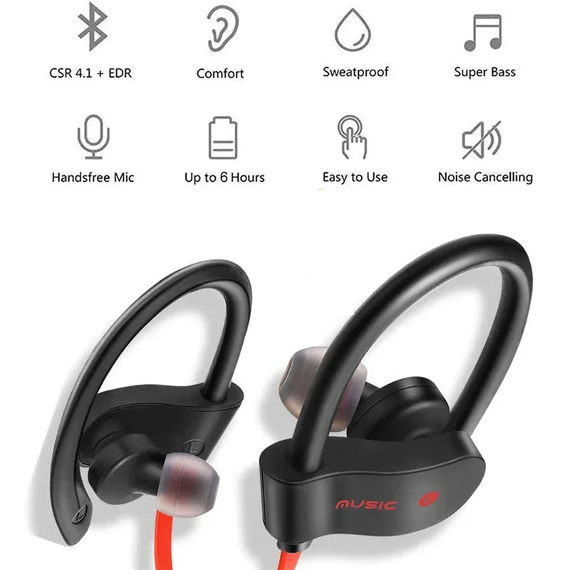 FlexSound™ - Anti-Sweat Wireless Ear Hook Sport Earphones